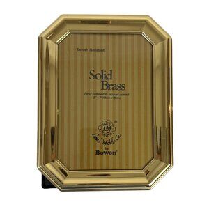 Bowon Solid Brass Picture Frame Octagon Photo Holder Polished Lacquer Coat 5"x7"